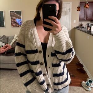 CASLON cardigan navy and cream
